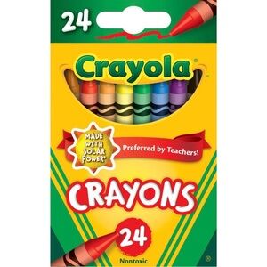 10 PACK- 24-Color Crayon Set in Yellow Box